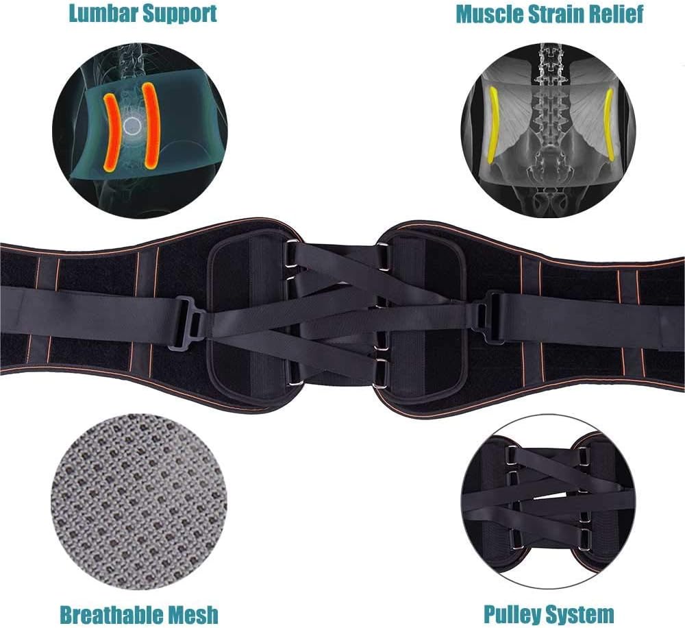 King of Kings Lumbar Back Brace Pain Relief Pulley System Adjustable Support Belt

