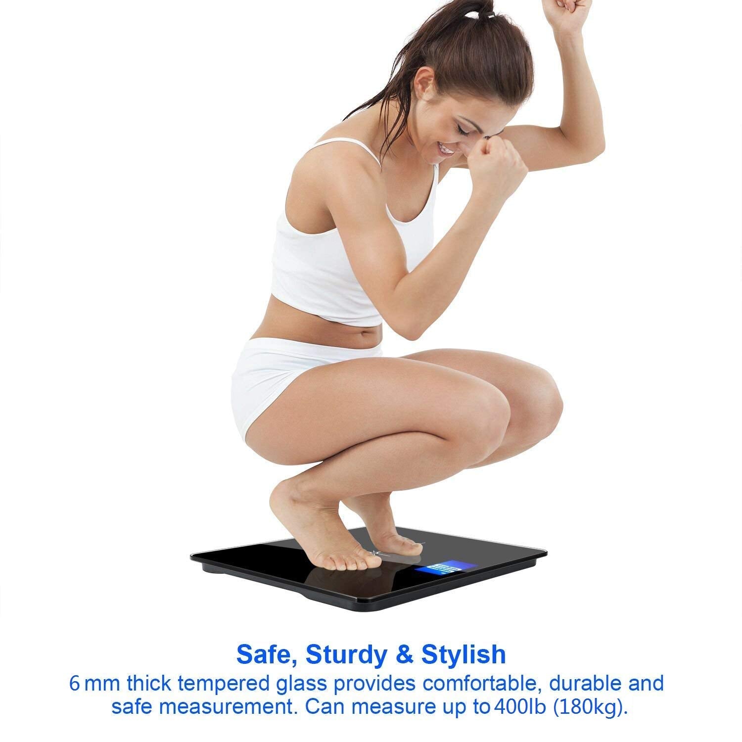 NUTRI FIT Extra-Wide Digital Body Weight Bathroom Scale, Step-On LCD, 400 lb

