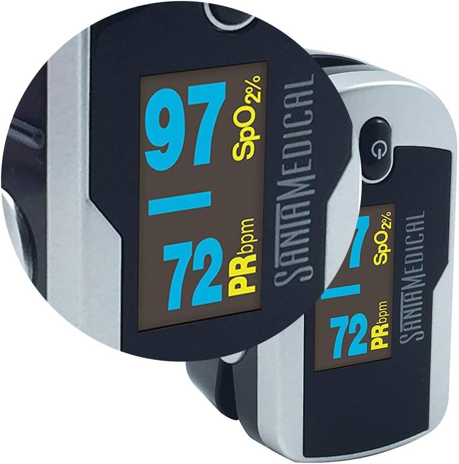 Santamedical Generation 2 Fingertip Pulse Oximeter, SpO2 Monitor with OLED Display

