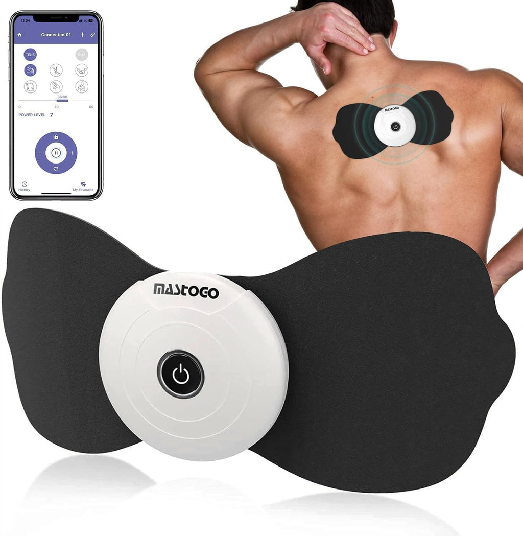 MASTOGO Wireless TENS EMS Muscle Stimulator for Back Pain Relief, Bluetooth App

