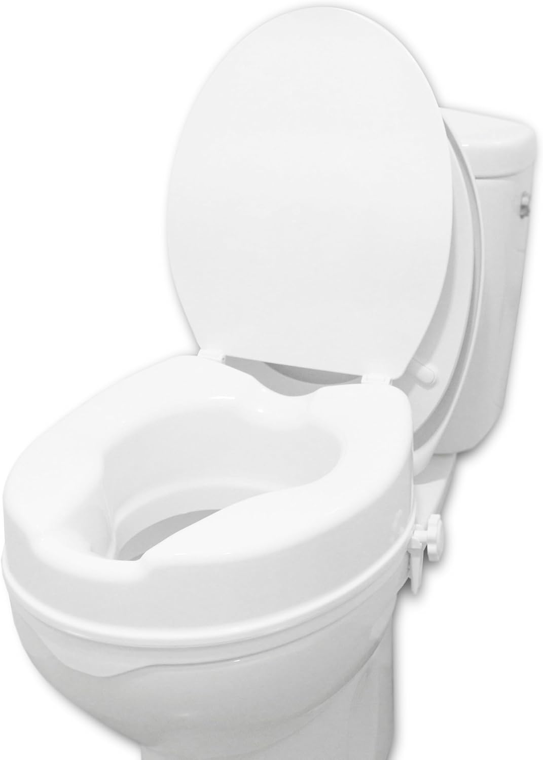 PEPE Mobility Raised Toilet Seat with Lid for Elderly, Round and Elongated


