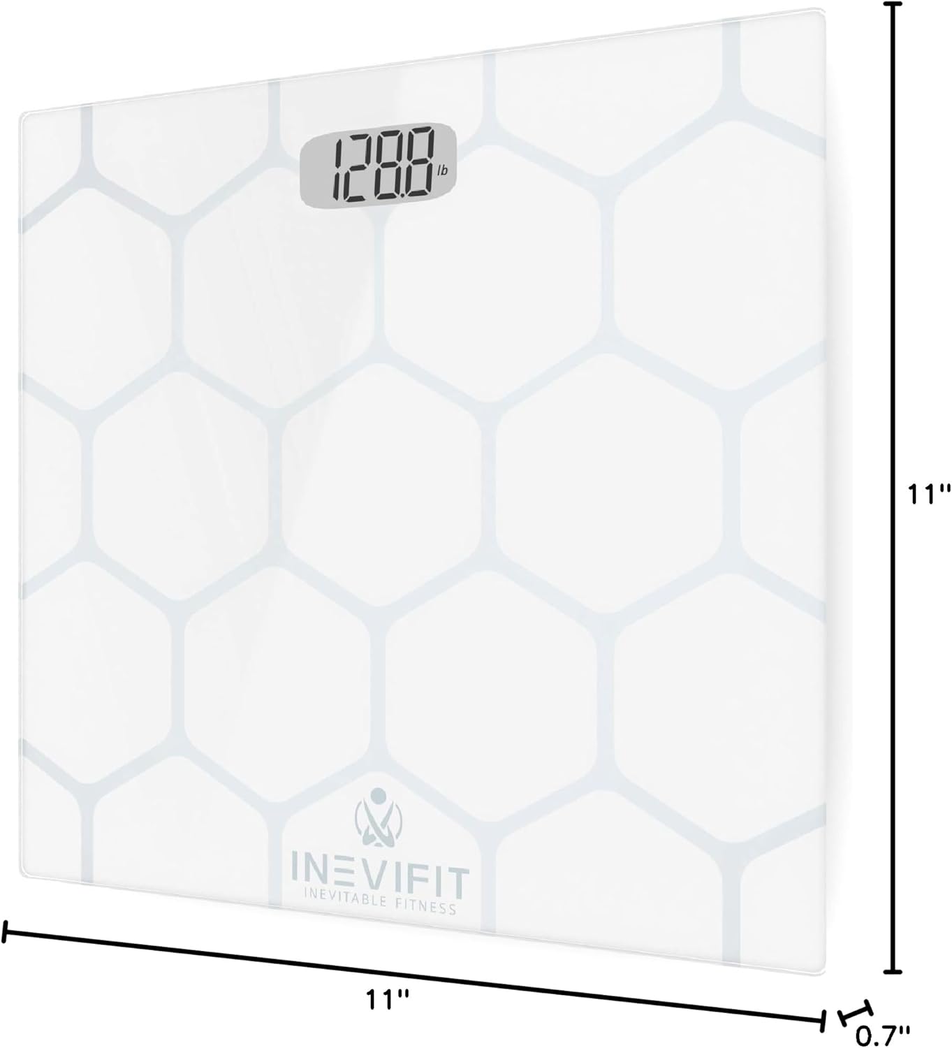 INEVIFIT Digital Bathroom Scale with Tempered Glass Platform, Up to 400 lb

