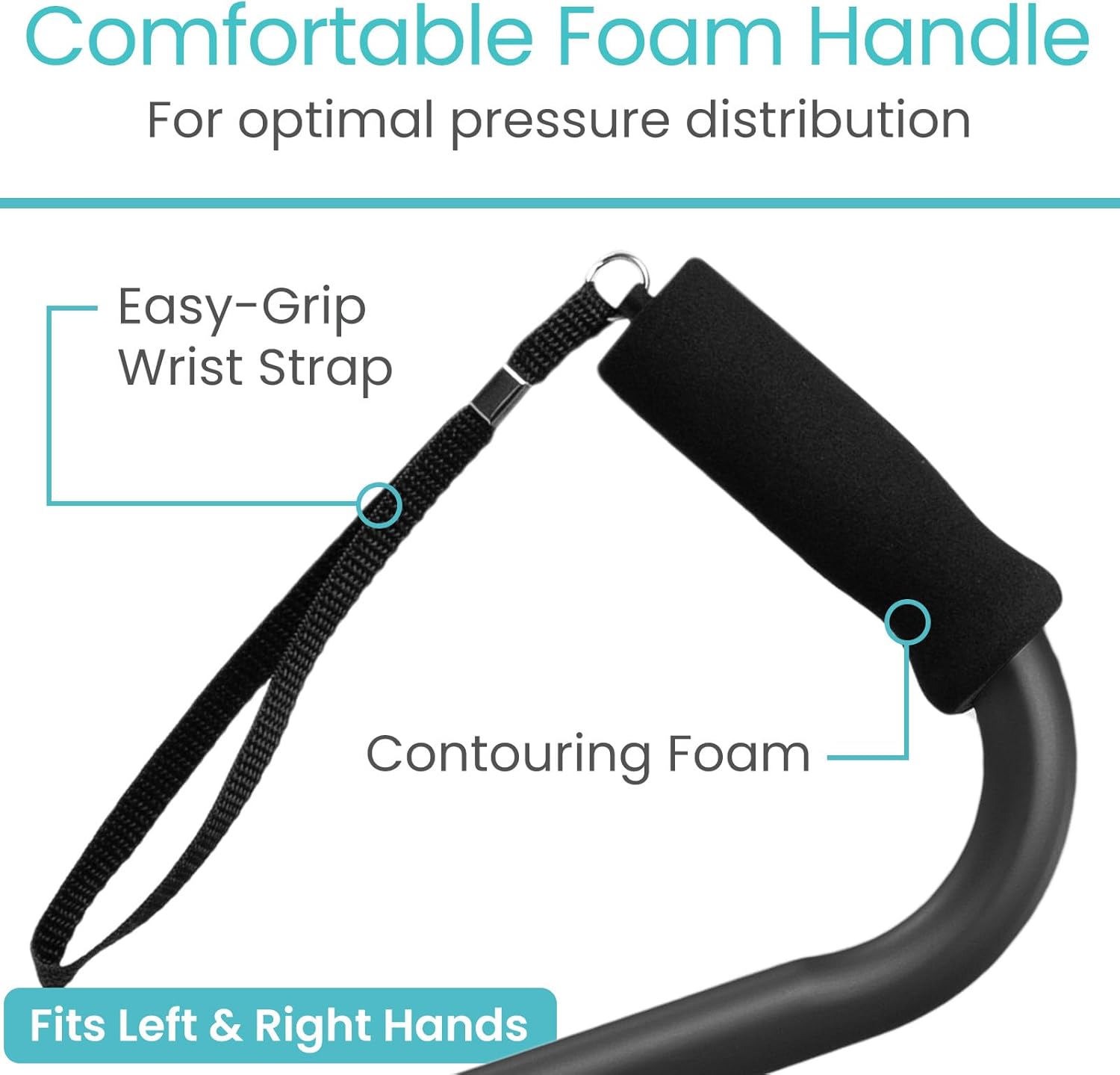 Vive Offset Walking Cane with Comfort-Foam Handle, Lightweight Adjustable

