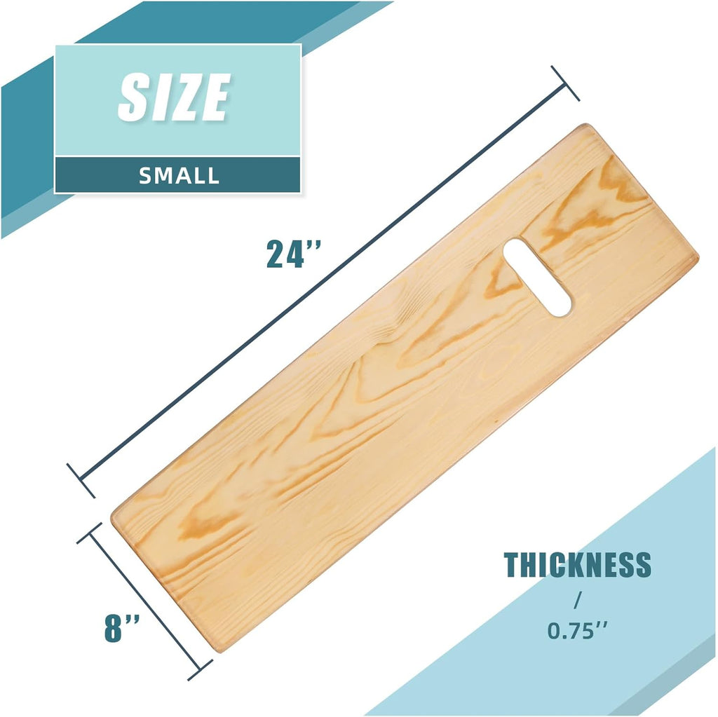 Transfer Board and Slide Board with Handles, Heavy-Duty Wood Mobility Aid

