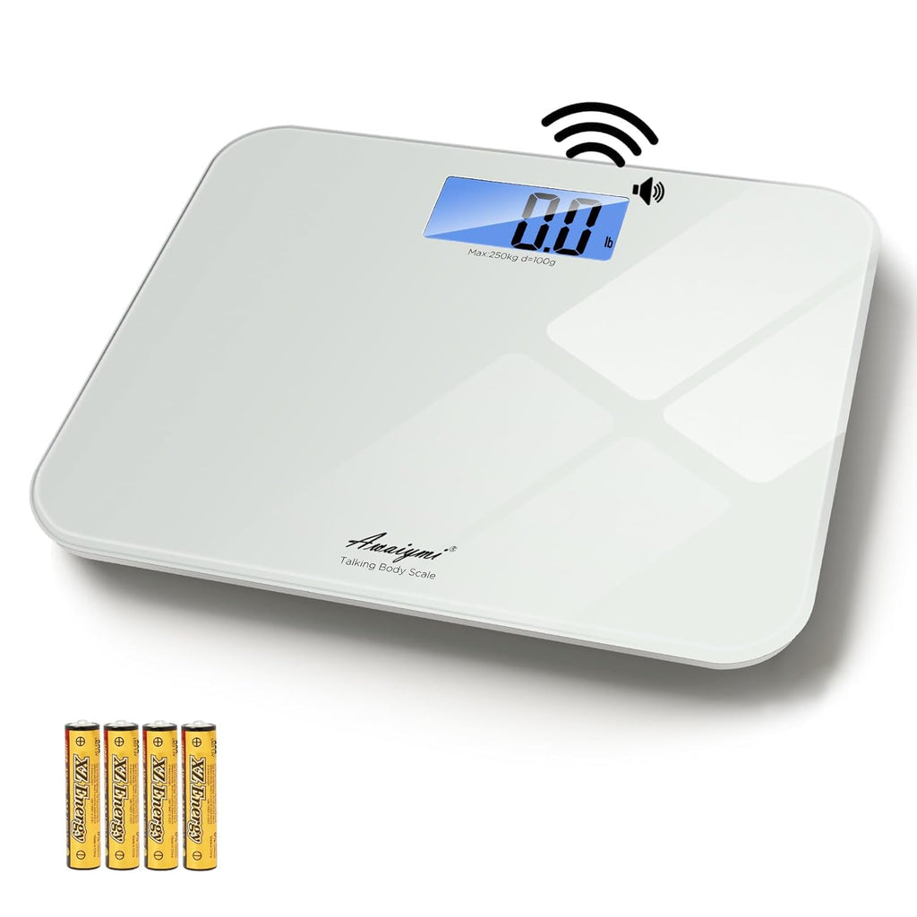 Talking Bathroom Scale with Voice, Large LCD, Auto On/Off, 551 lb Capacity

