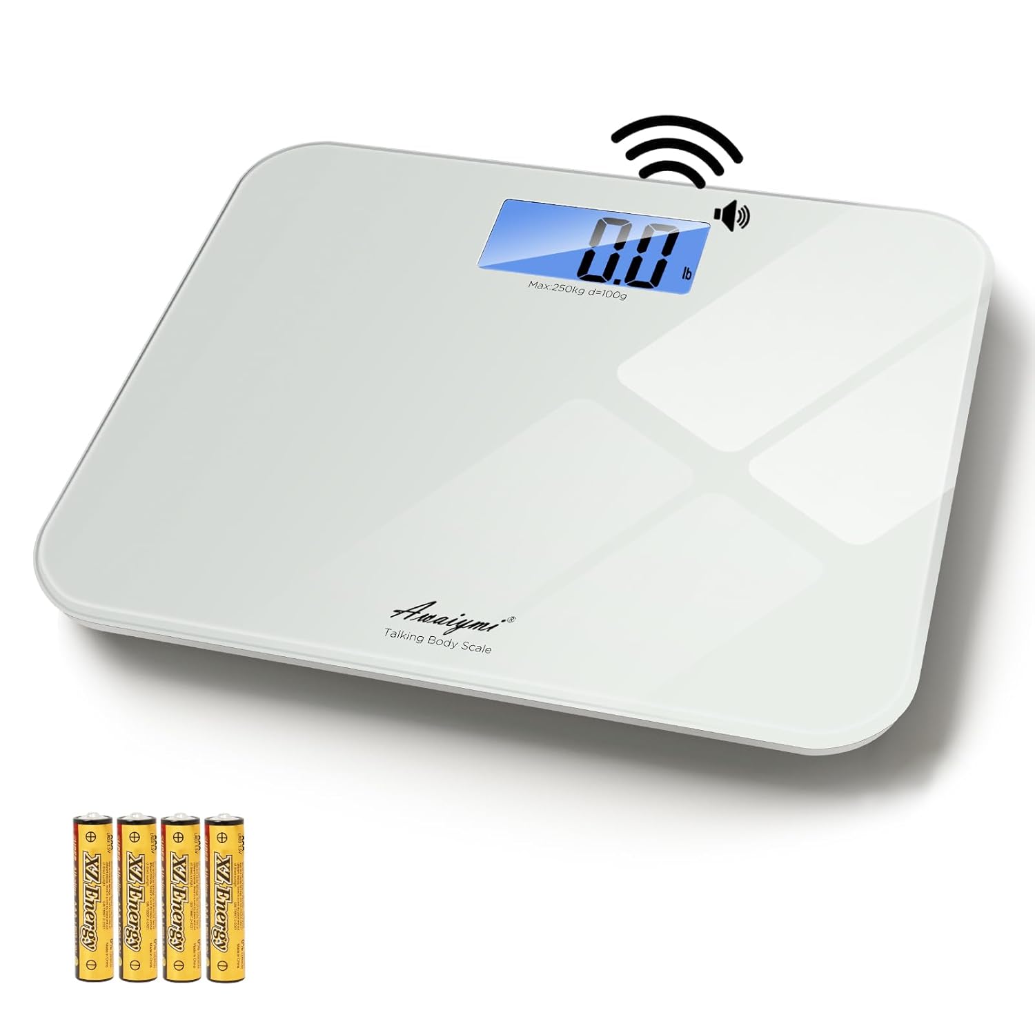 Talking Bathroom Scale with Voice, Large LCD, Auto On/Off, 551 lb Capacity

