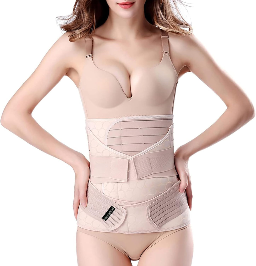 ChongErfei 3-in-1 Postpartum Belly Waist Pelvis Support Belt Shapewear Girdle

