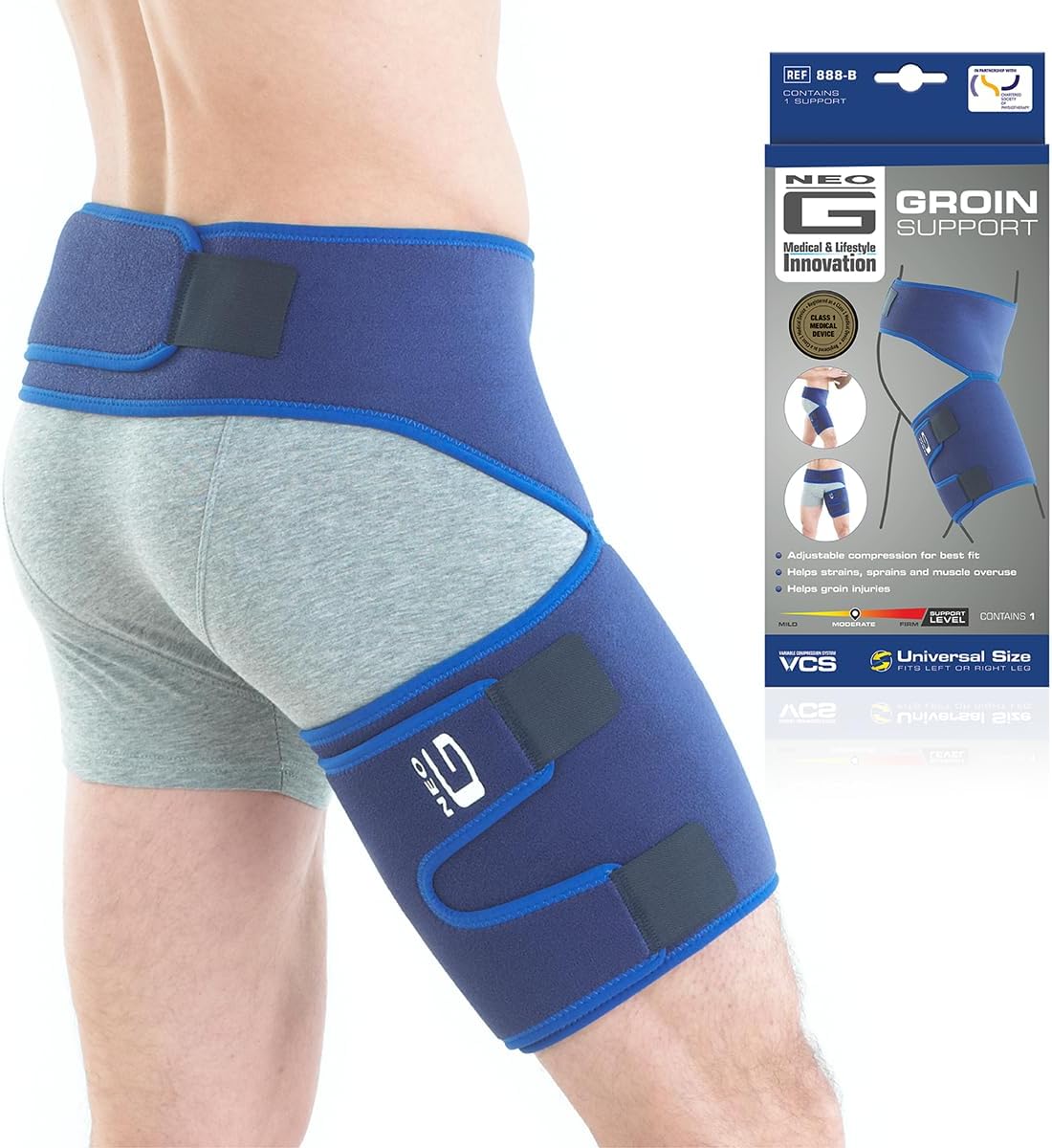 Neo G Groin Brace for Thigh and Hamstring Strain, Adjustable Compression Support

