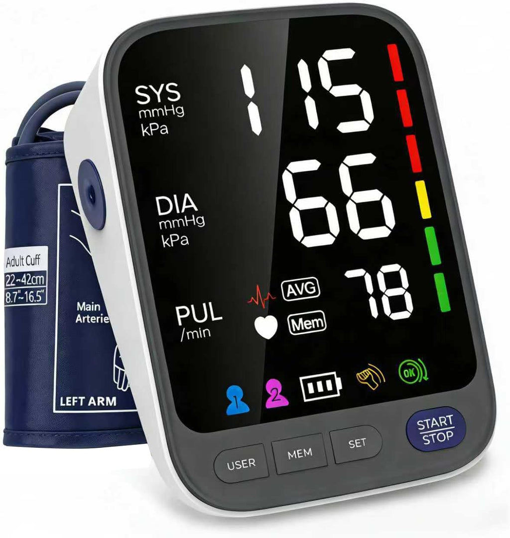 WAJ Automatic Upper Arm Blood Pressure Monitor, 6.4 in LED Display, 2-User Memory

