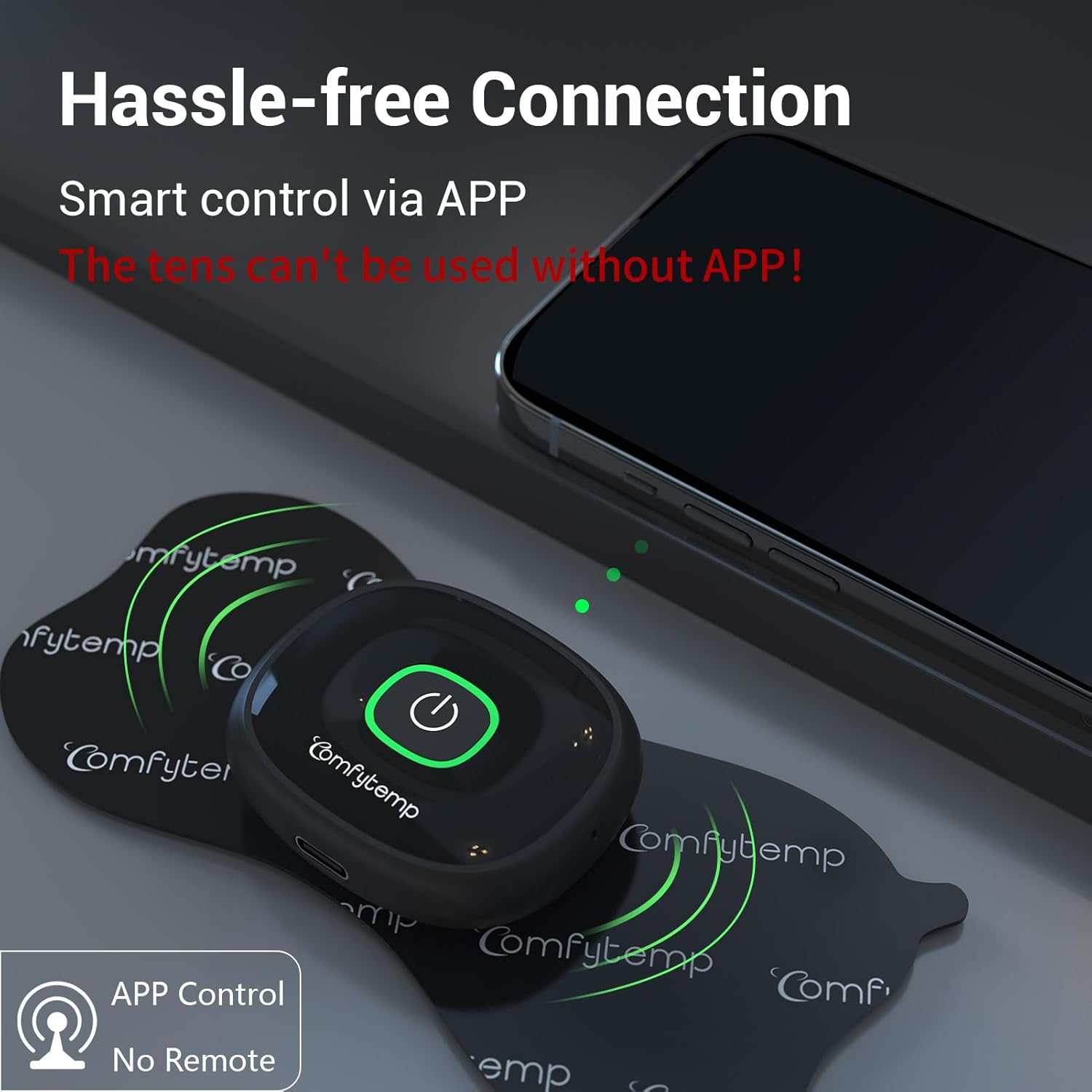 Comfytemp Wireless TENS EMS Muscle Stimulator with App Smart Dual-Mode Pain Relief

