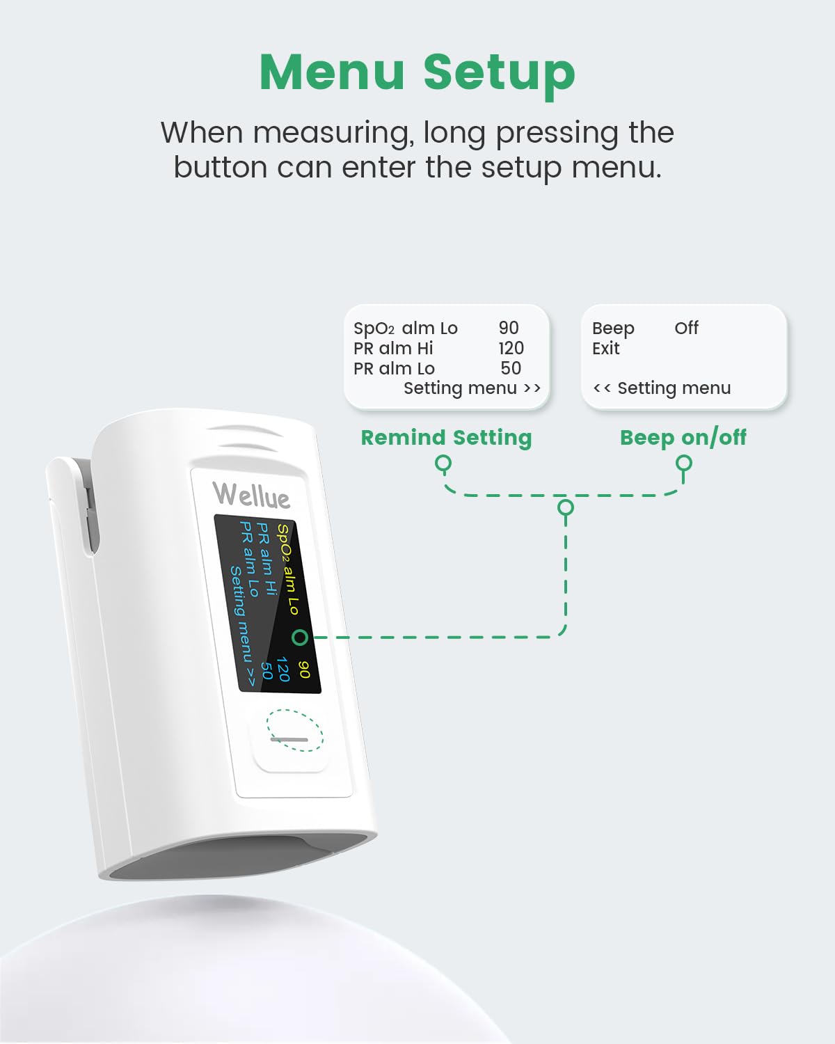 Wellue Bluetooth Fingertip Pulse Oximeter with OLED, Memory and App Connectivity

