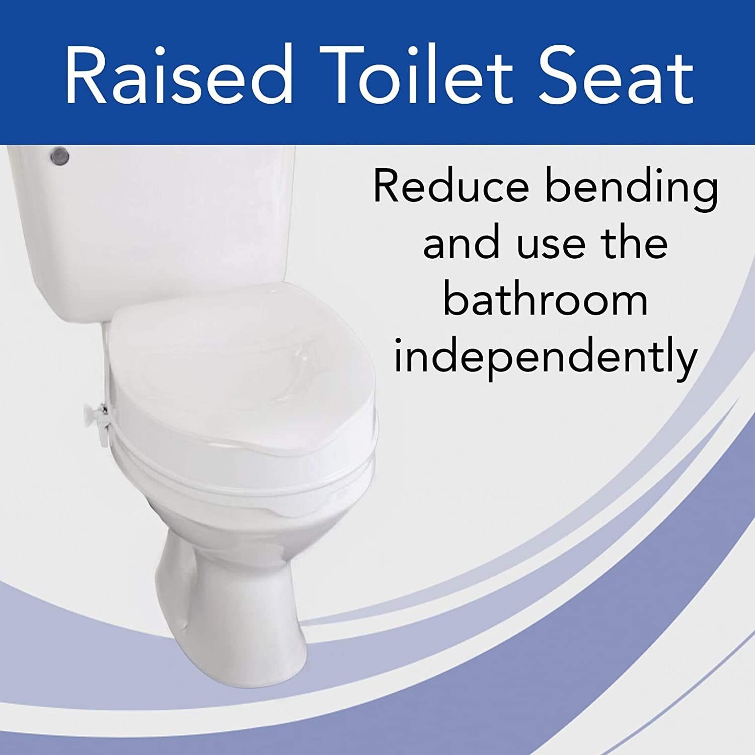 Homecraft Savanah Raised Toilet Seat, Elevated Seat Riser for Most Toilets

