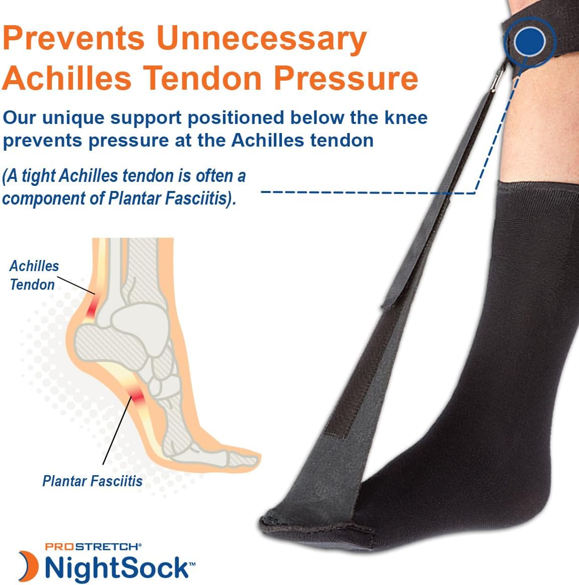 ProStretch NightSock for Plantar Fasciitis and Achilles Tendonitis, Toe Support

