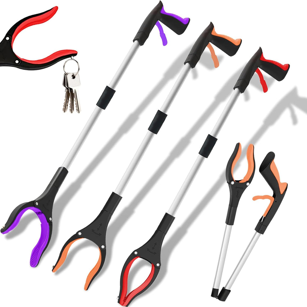 Grabber Reacher Tool Foldable Pick-Up Stick with Magnetic 360° Swivel Jaw

