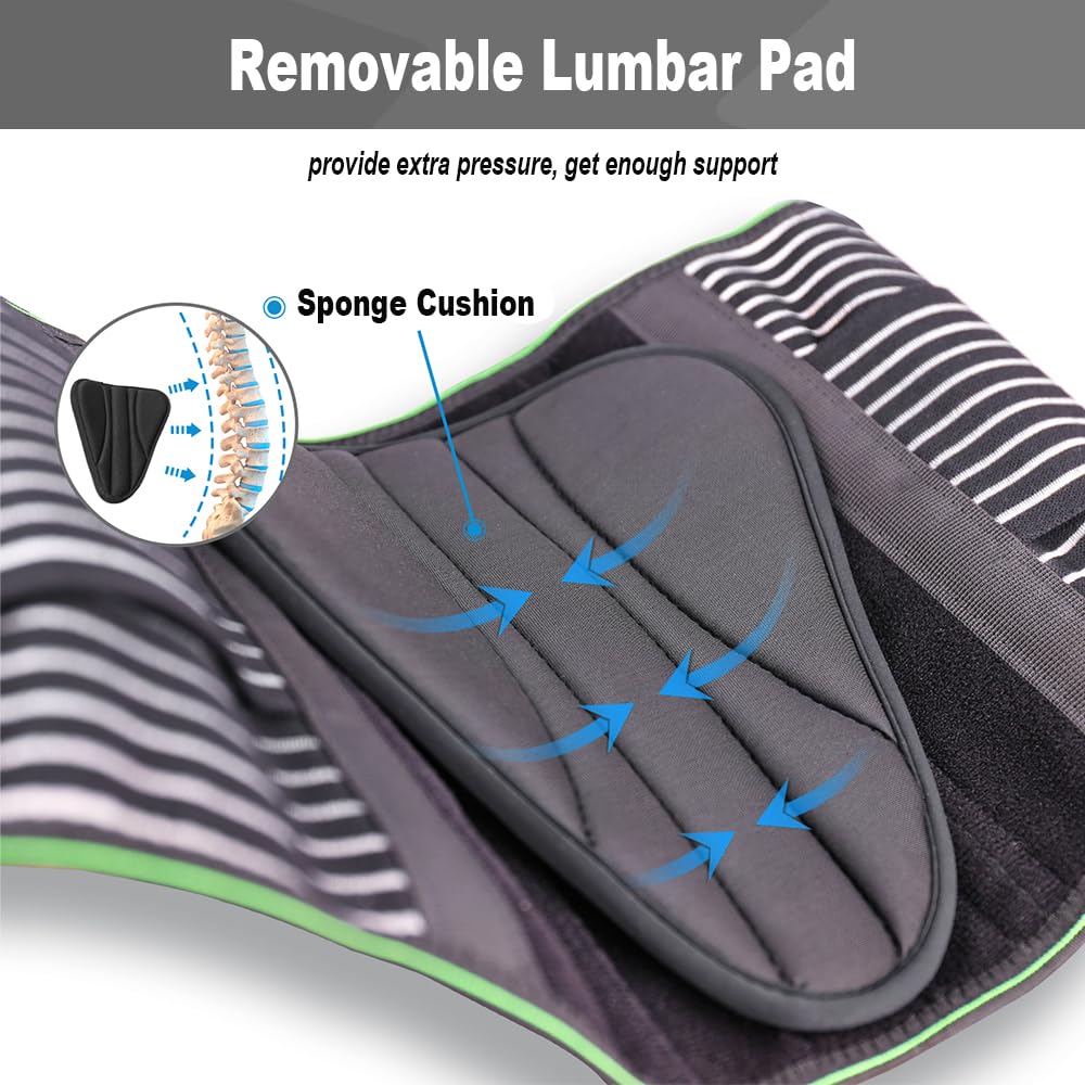 YAHA Back Brace Lumbar Support Belt with Lumbar Pad and 7 Stays for Lower Back Pain

