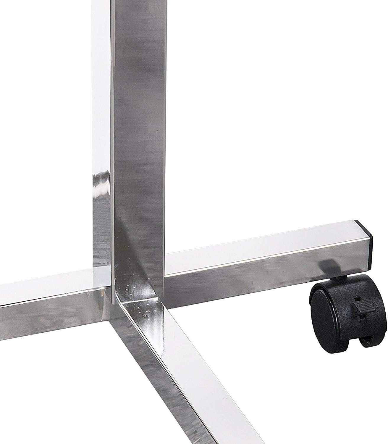 Vaunn Medical Pneumatic Adjustable Tilt Overbed Bedside Table with Wheels

