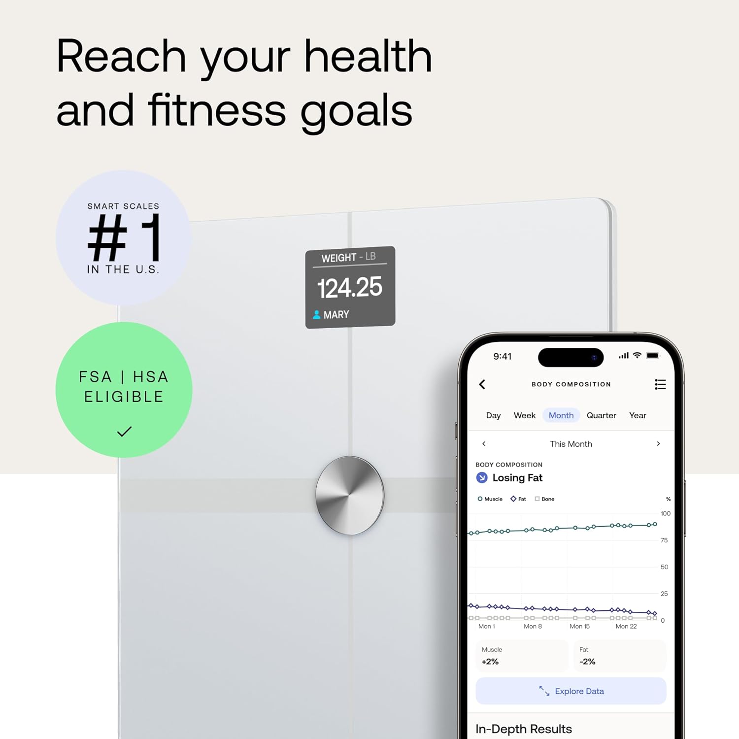 Withings Body Smart Smart Scale for Body Weight and Body Fat WiFi Bluetooth

