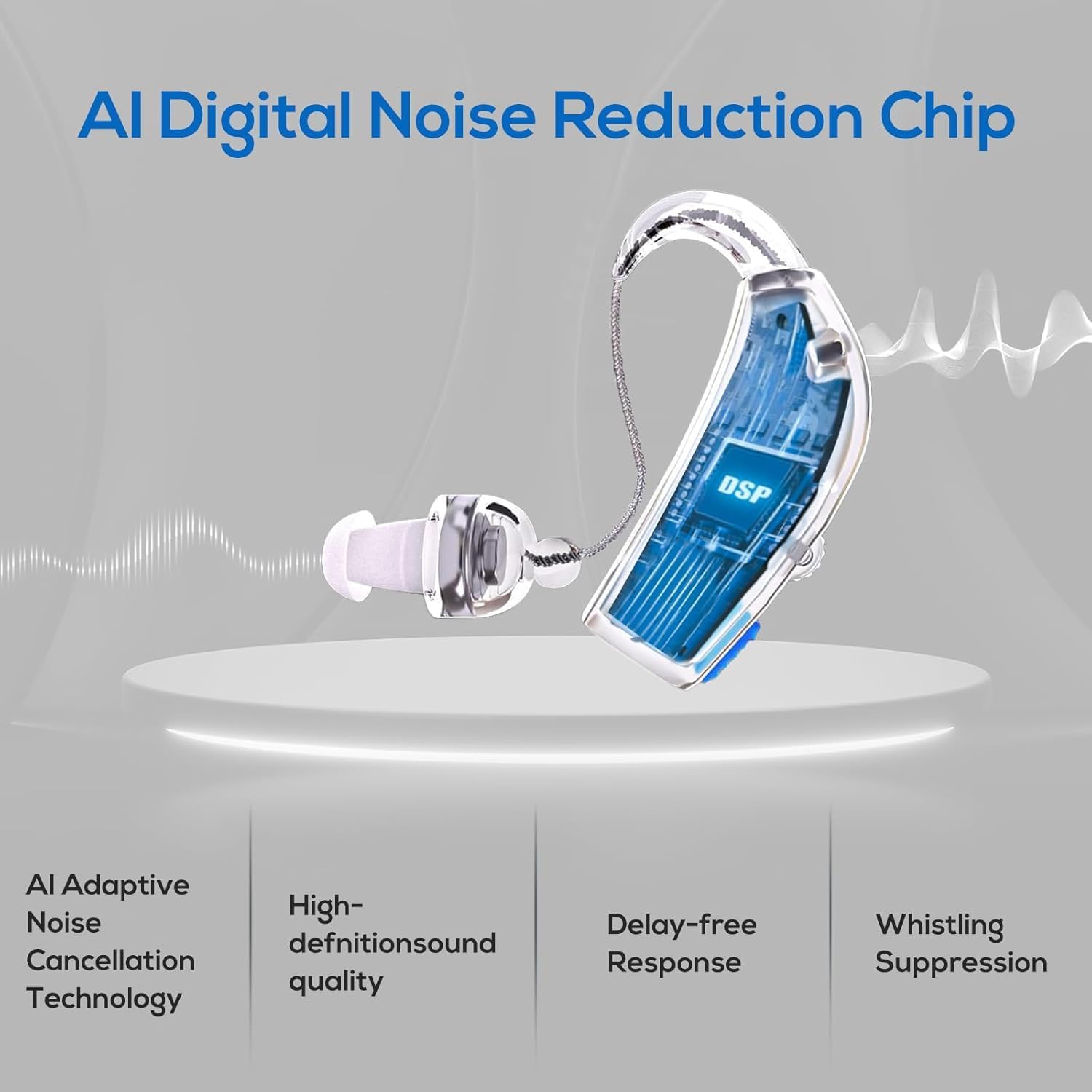 Winter Plum In-Ear Hearing Aid for Seniors with AI Noise Reduction and USB-C Charging

