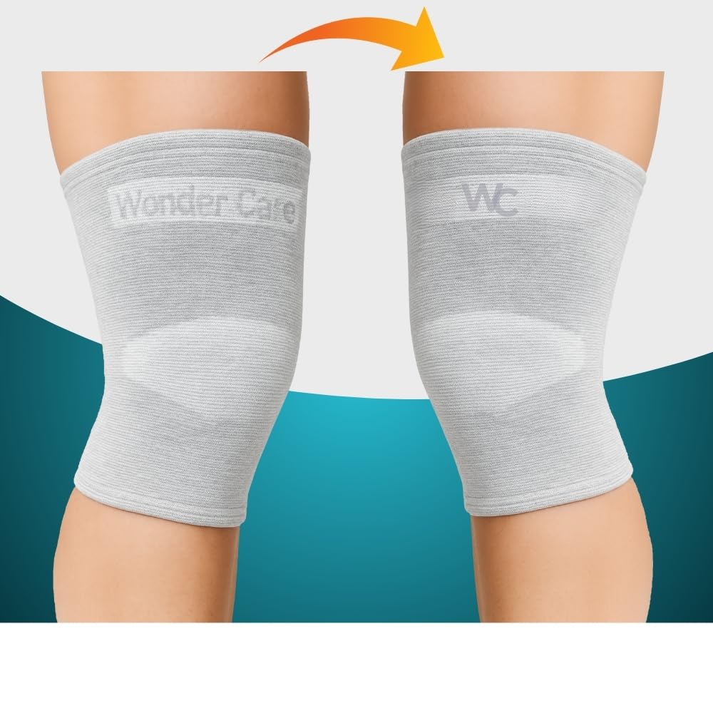 Wonder Care 2-Pack Bamboo Knee Compression Sleeve for Men and Women

