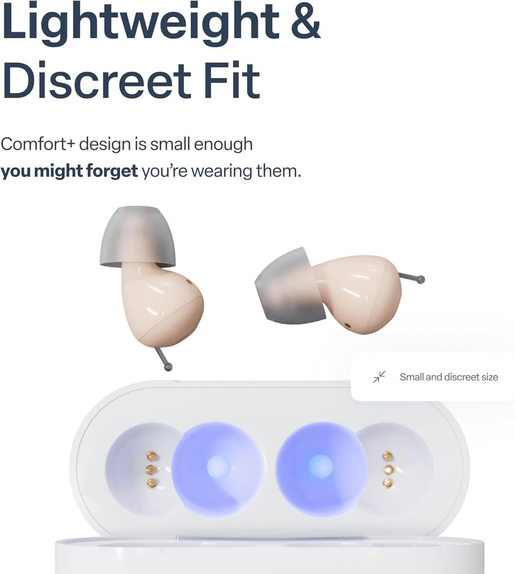Audien Atom Pro 2 OTC Rechargeable Hearing Aid with Wireless Charging Case

