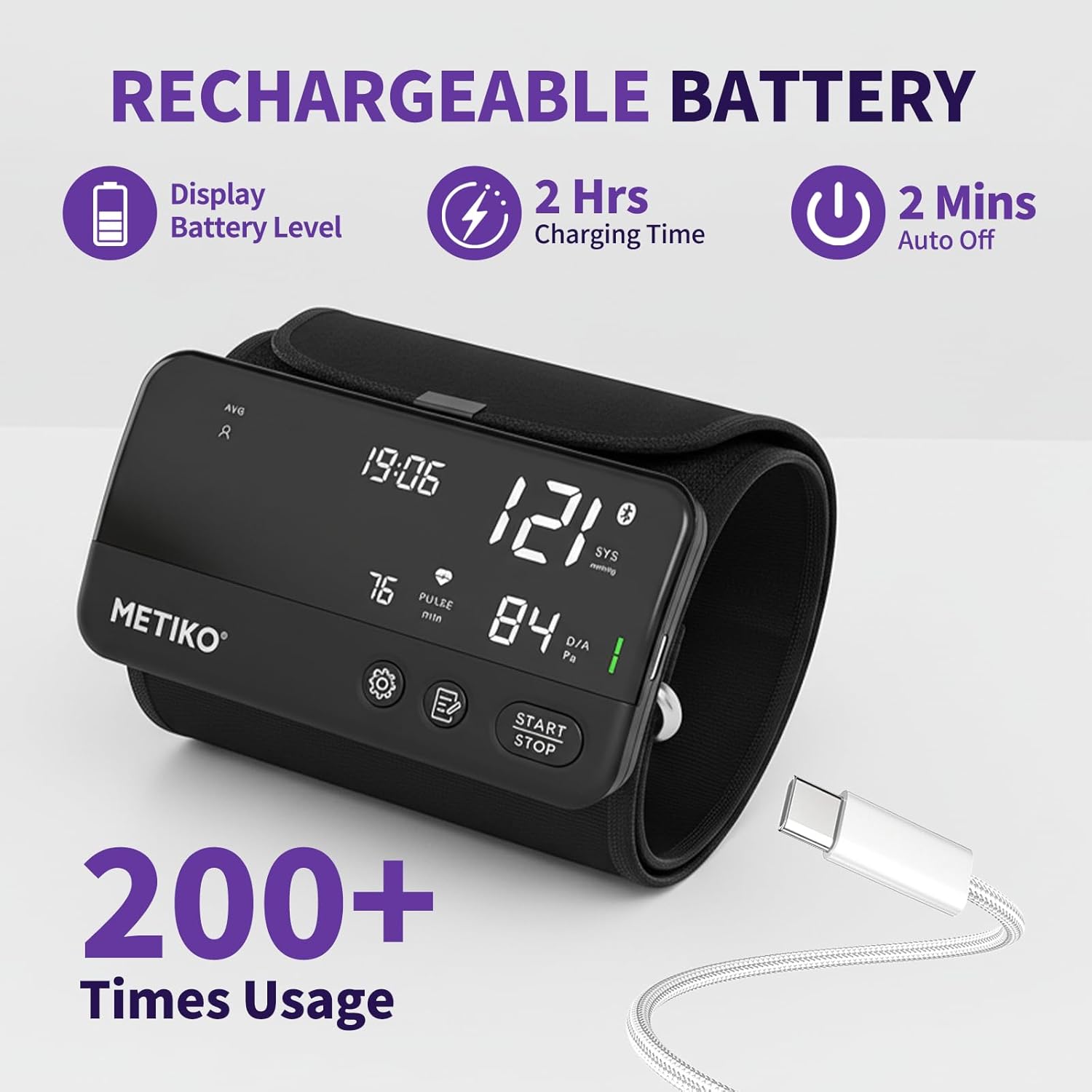 Upper Arm Bluetooth Blood Pressure Monitor, App-Enabled Digital BP Machine

