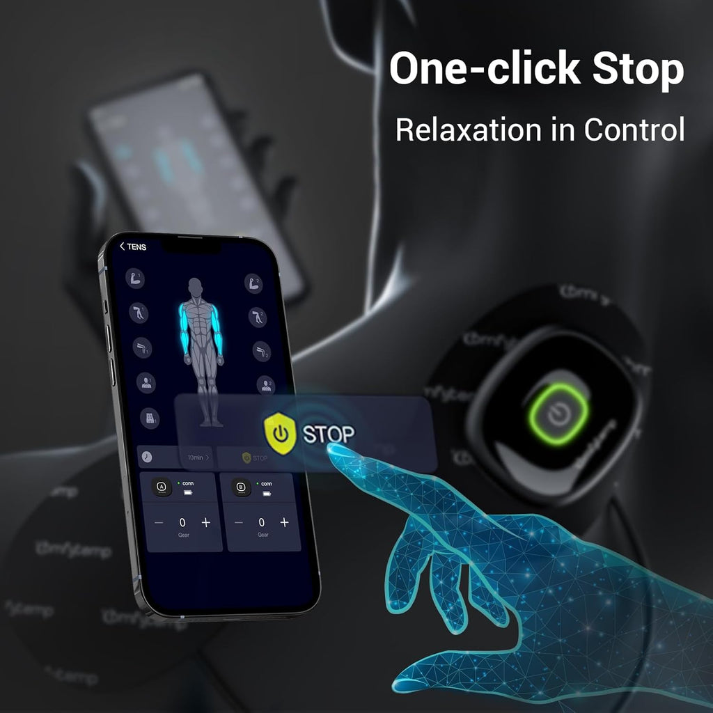 Comfytemp Wireless TENS EMS Muscle Stimulator with App Smart Dual-Mode Pain Relief

