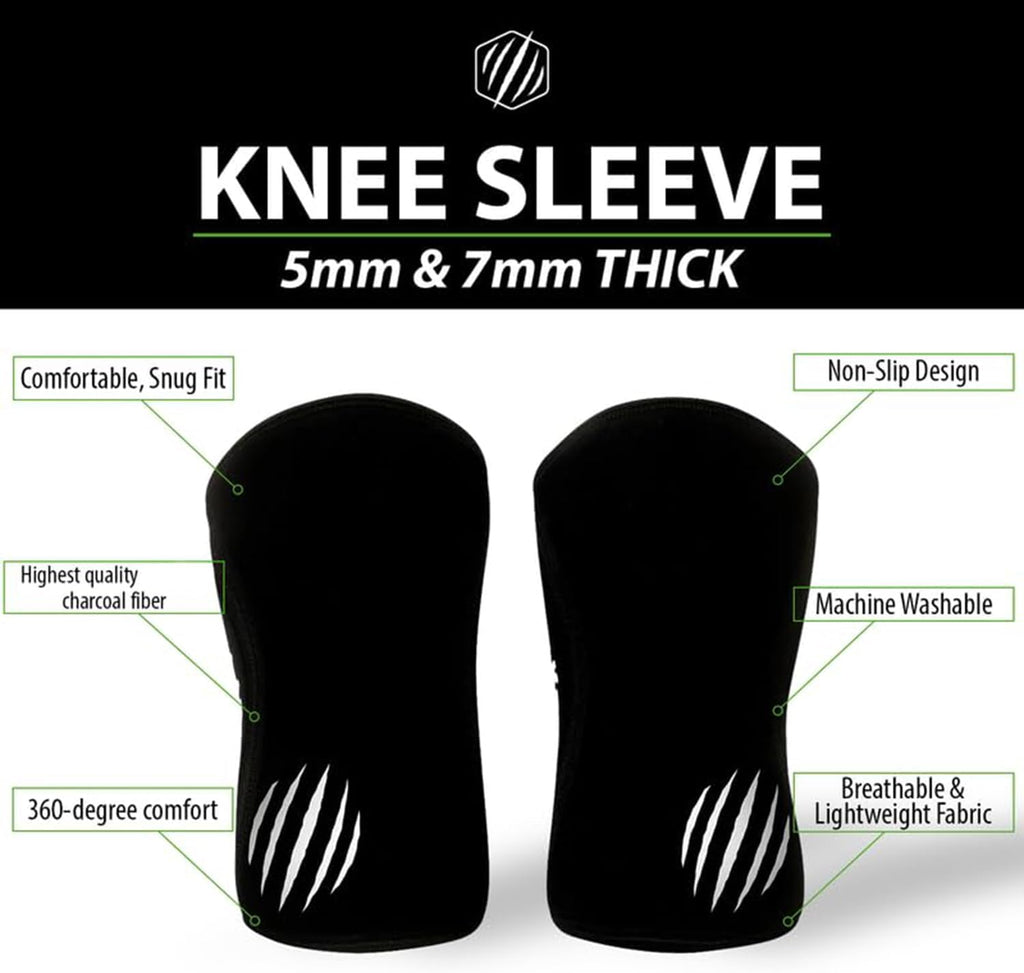 Bear KompleX Neoprene Compression Knee Sleeves for Weightlifting, Squats & Powerlifting

