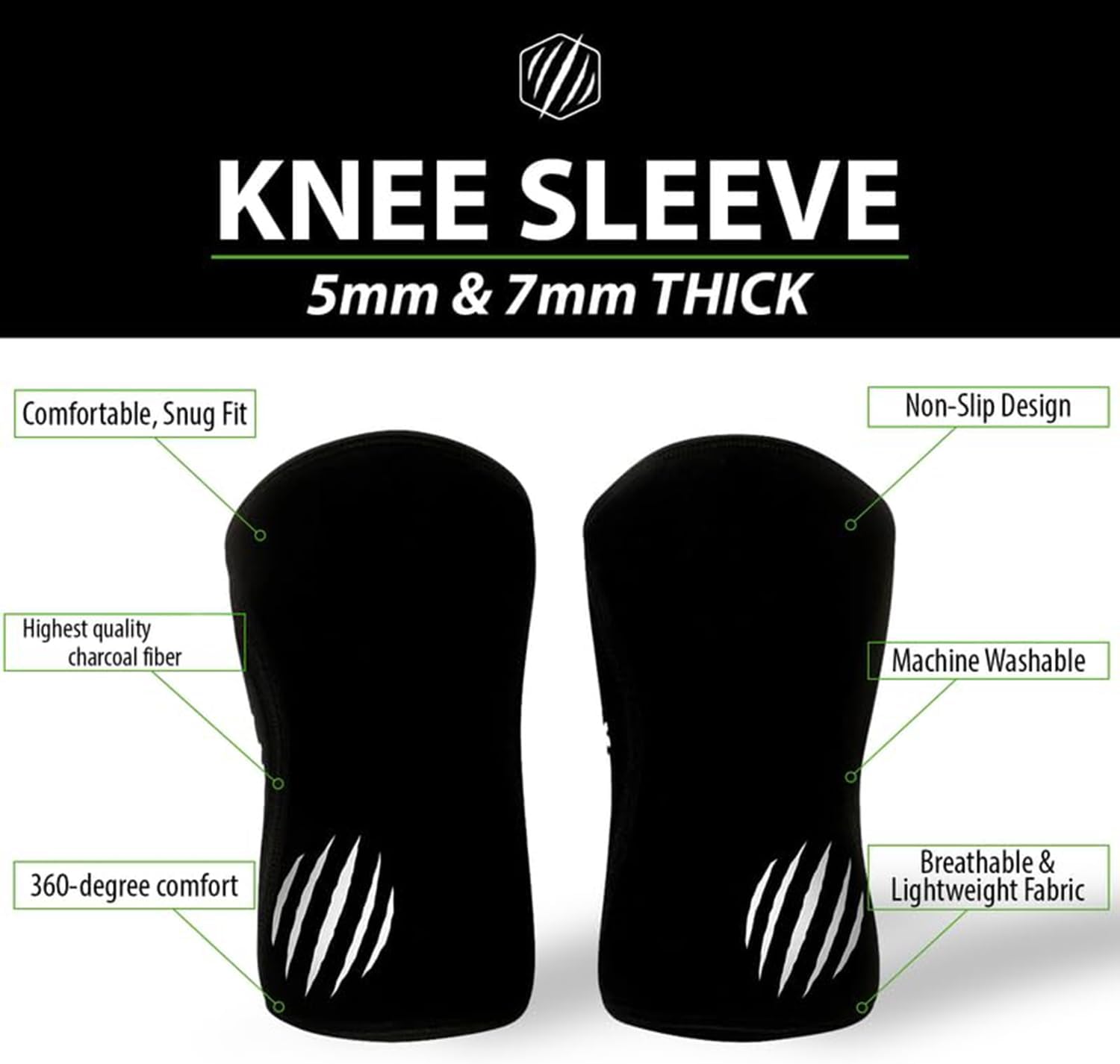 Bear KompleX Neoprene Compression Knee Sleeves for Weightlifting, Squats & Powerlifting

