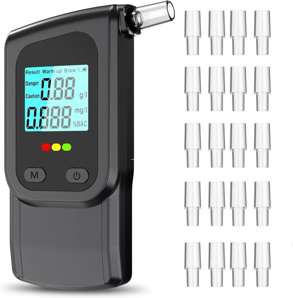 Breathalyzer LCD Digital Alcohol Tester with Replaceable Mouthpieces

