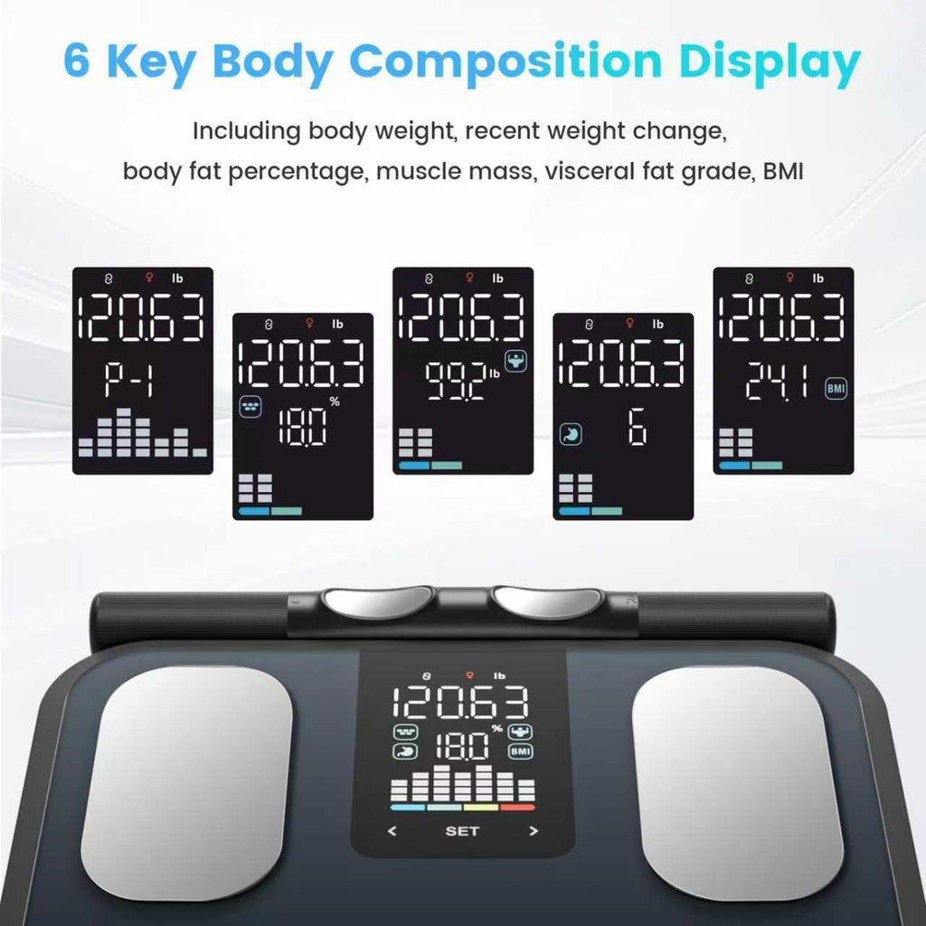 CLORIS Digital Smart Scale 8-Electrode Body Fat BMI Bluetooth App Body Composition

