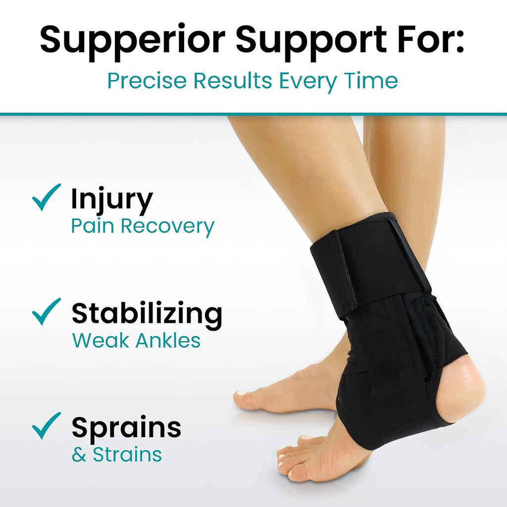 Vive Lace-Up Ankle Brace with Adjustable Figure-Eight Straps for Support

