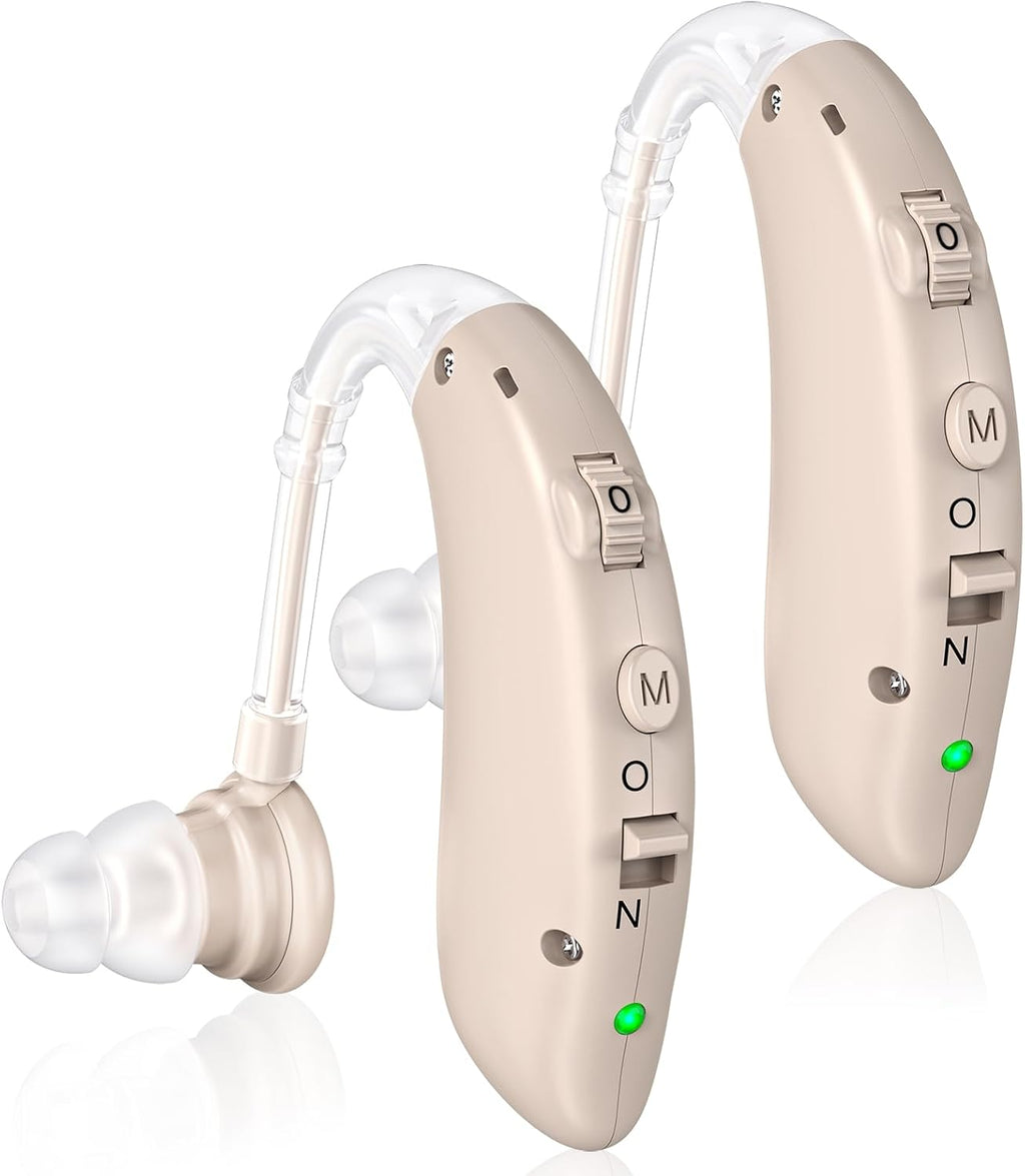Rechargeable Digital Hearing Aid for Seniors, Noise Cancelling Sound Amplifier

