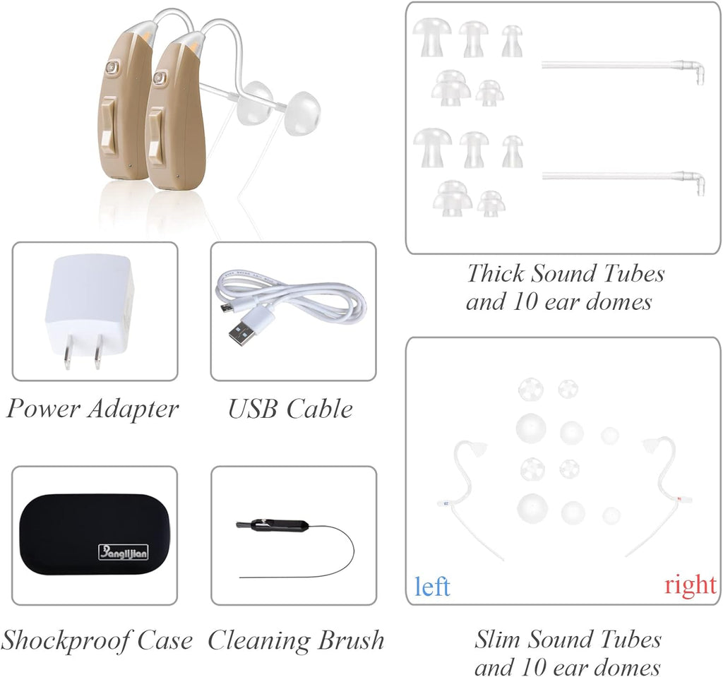 Banglijian Rechargeable Digital Noise-Cancelling Hearing Aids Pair

