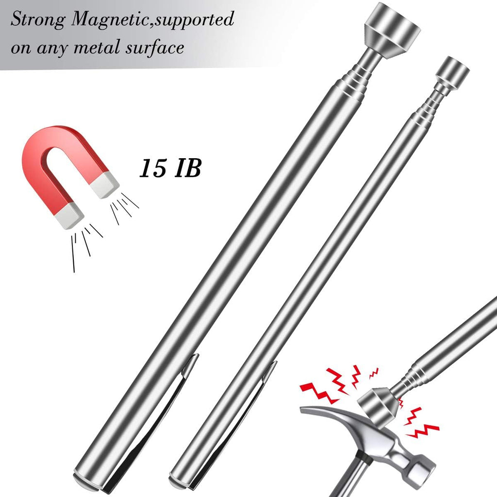 Magnetic Pickup Tool Kit with Telescoping LED Flashlight and Inspection Mirrors

