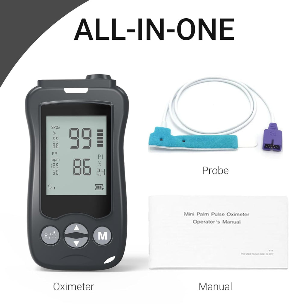 Handheld Fingertip Pulse Oximeter, Medical-Grade SpO2 Monitor for Kids & Adults

