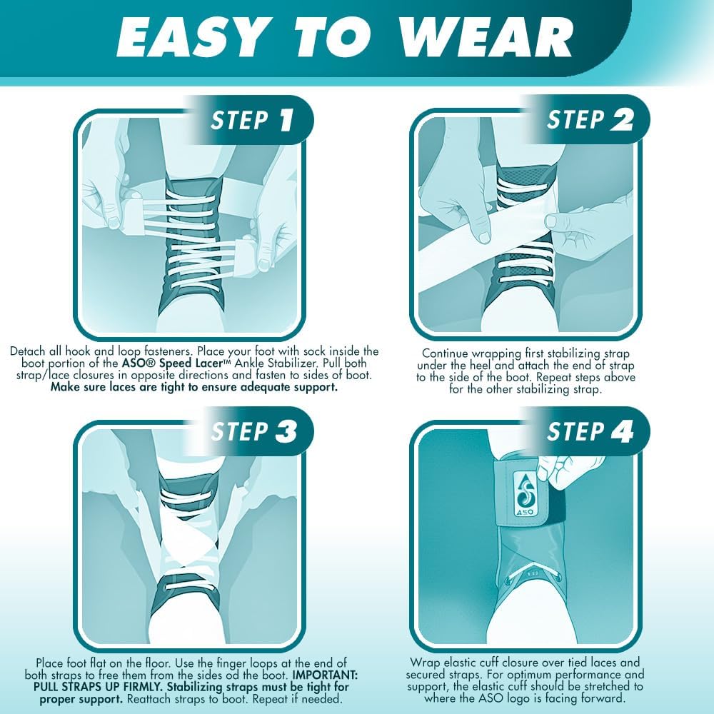 Med Spec ASO Speed Lacer Ankle Brace for Sprains, Peroneal Tendonitis Support

