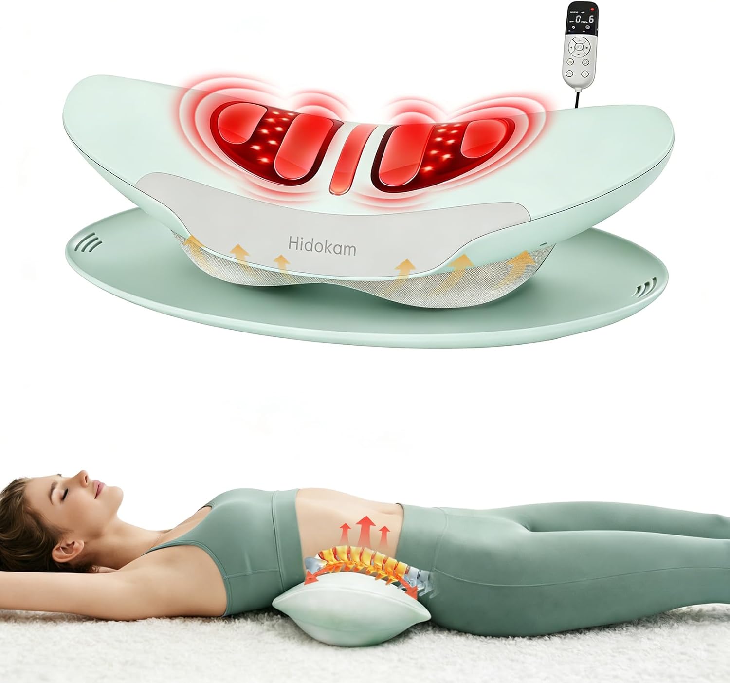 Smart Lower Back Massager with Heat Vibration and Air Traction for Sciatica Relief

