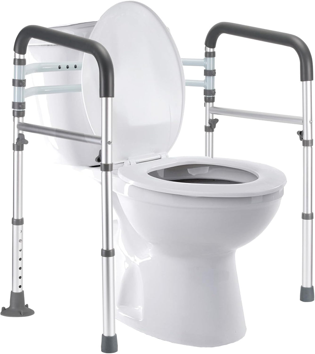Lianjindun Adjustable Toilet Safety Rails with Armrests, Foldable Support Bars

