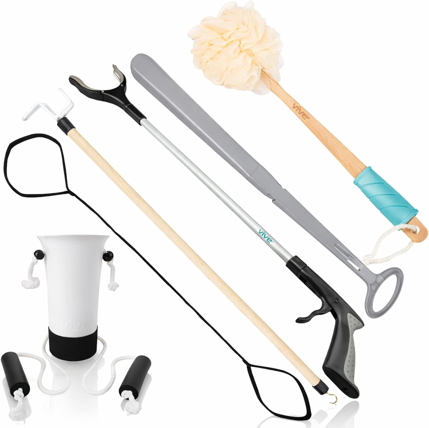 Vive Hip and Knee Replacement Recovery Kit for Limited Mobility Dressing and Bathing

