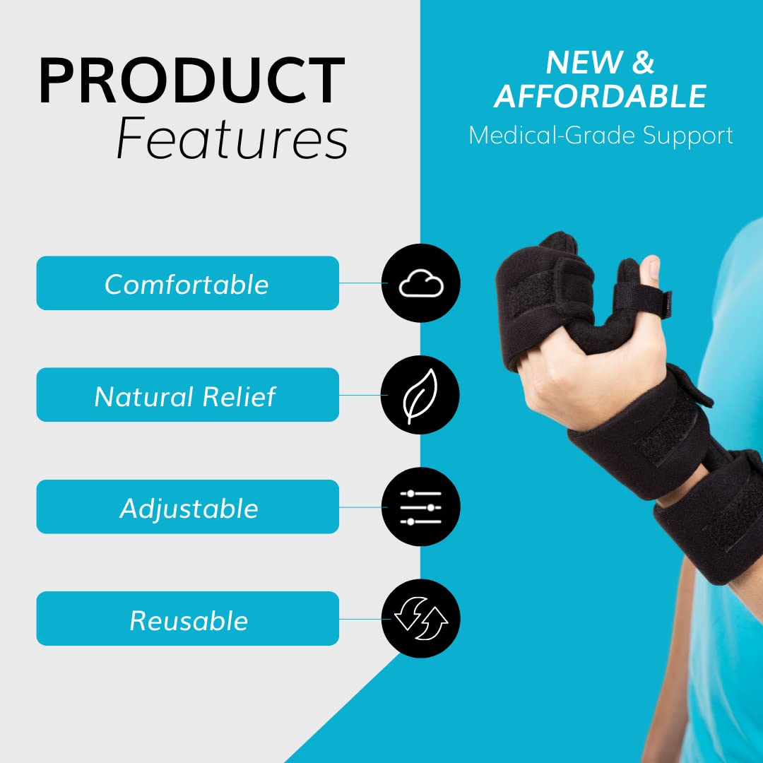BraceAbility Soft Resting Hand Splint for Stroke Recovery, Carpal Tunnel, Wrist Support


