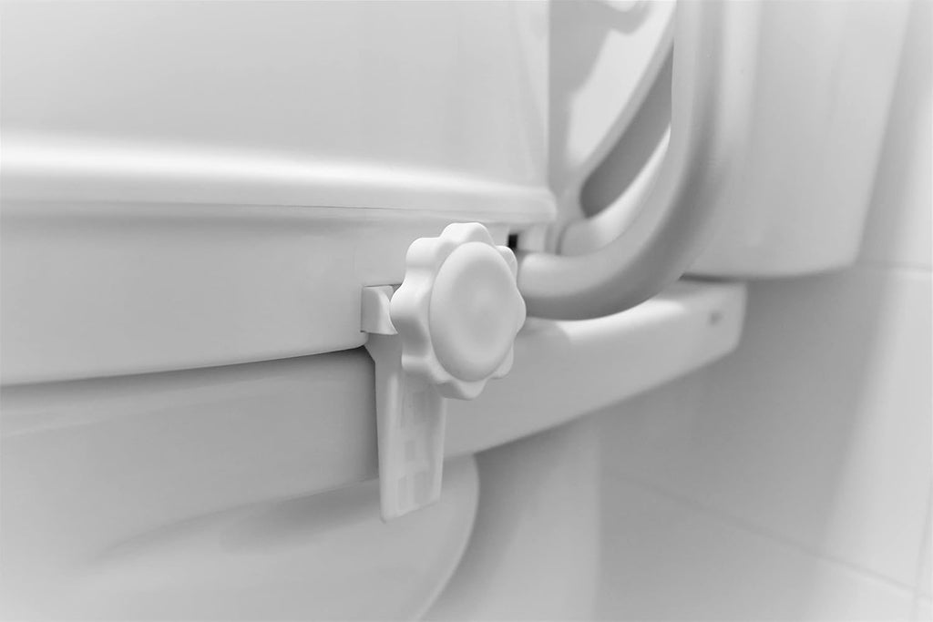 PEPE Mobility Raised Toilet Seat with Handles and Lid, for Seniors, Commode Aid

