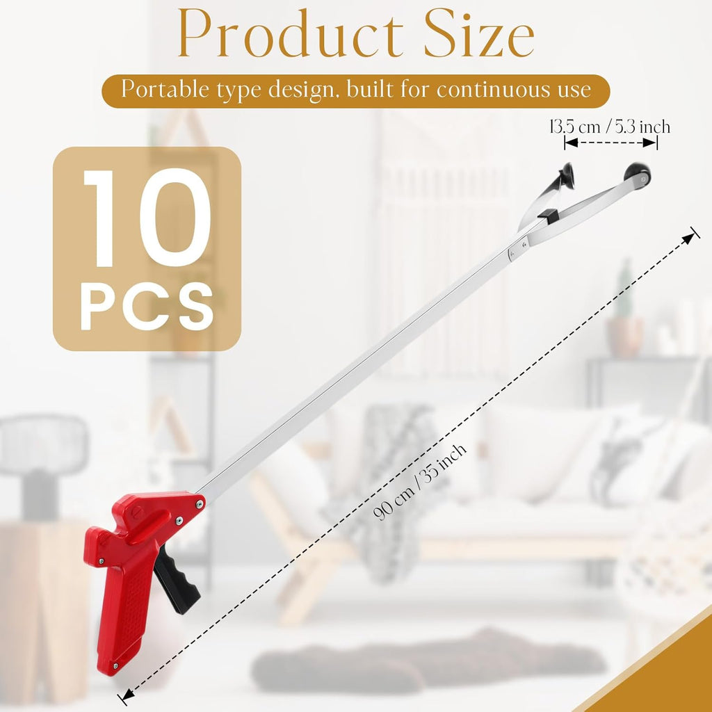 Sabary Suction Cup Reacher Grabber Tool, Non-slip Claw Trash Picker, 10-Pack

