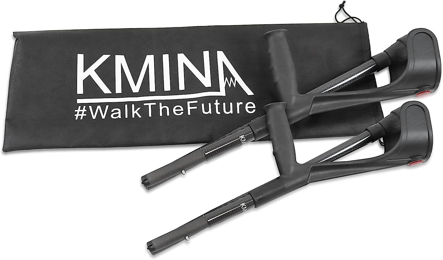 KMINA Foldable Carbon Fiber Forearm Crutches, Open Cuff, Folding Lightweight

