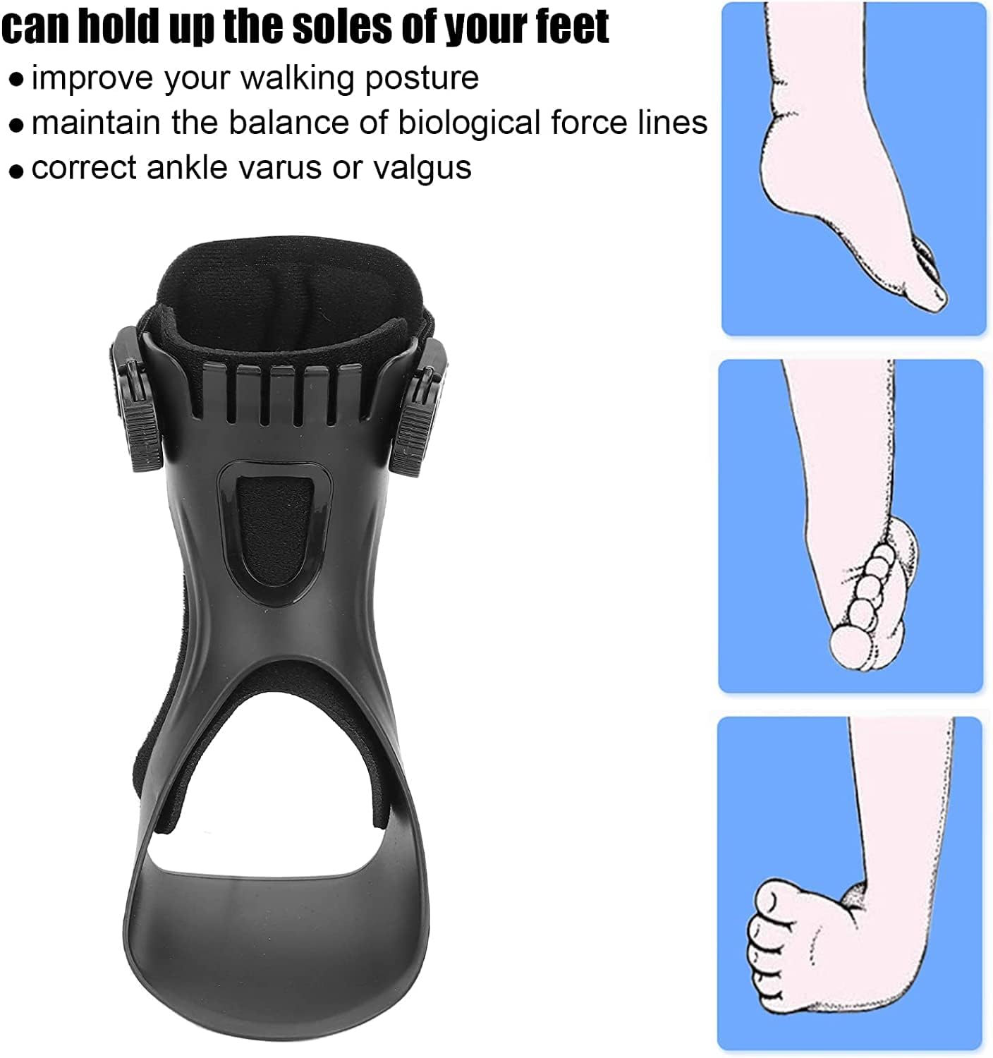 Furlove AFO Drop Brace for Hemiplegia, Stroke Varus Gait Support for Walking

