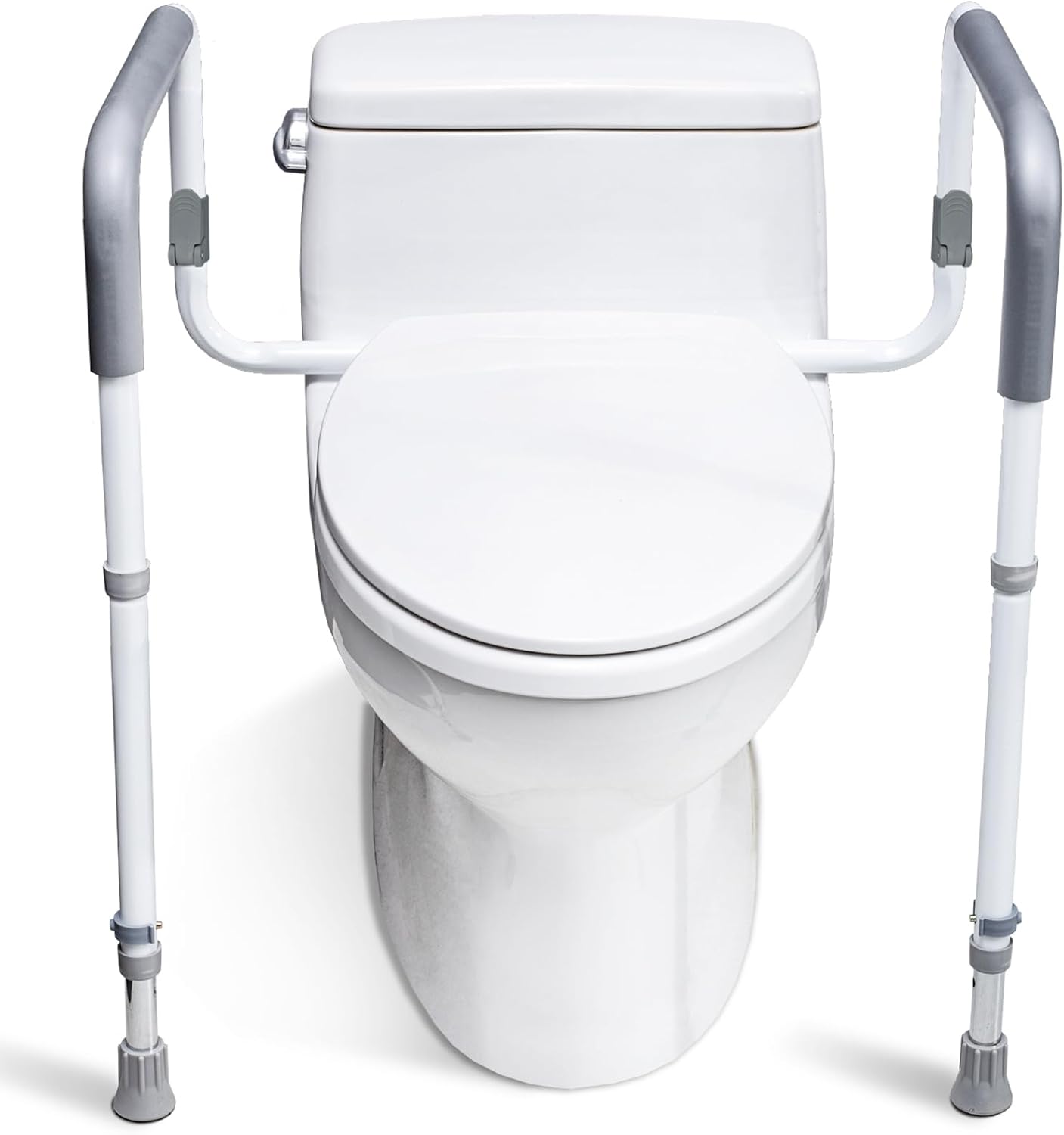 WeHwupe Toilet Safety Rails Adjustable Bathroom Grab Bar with Handles

