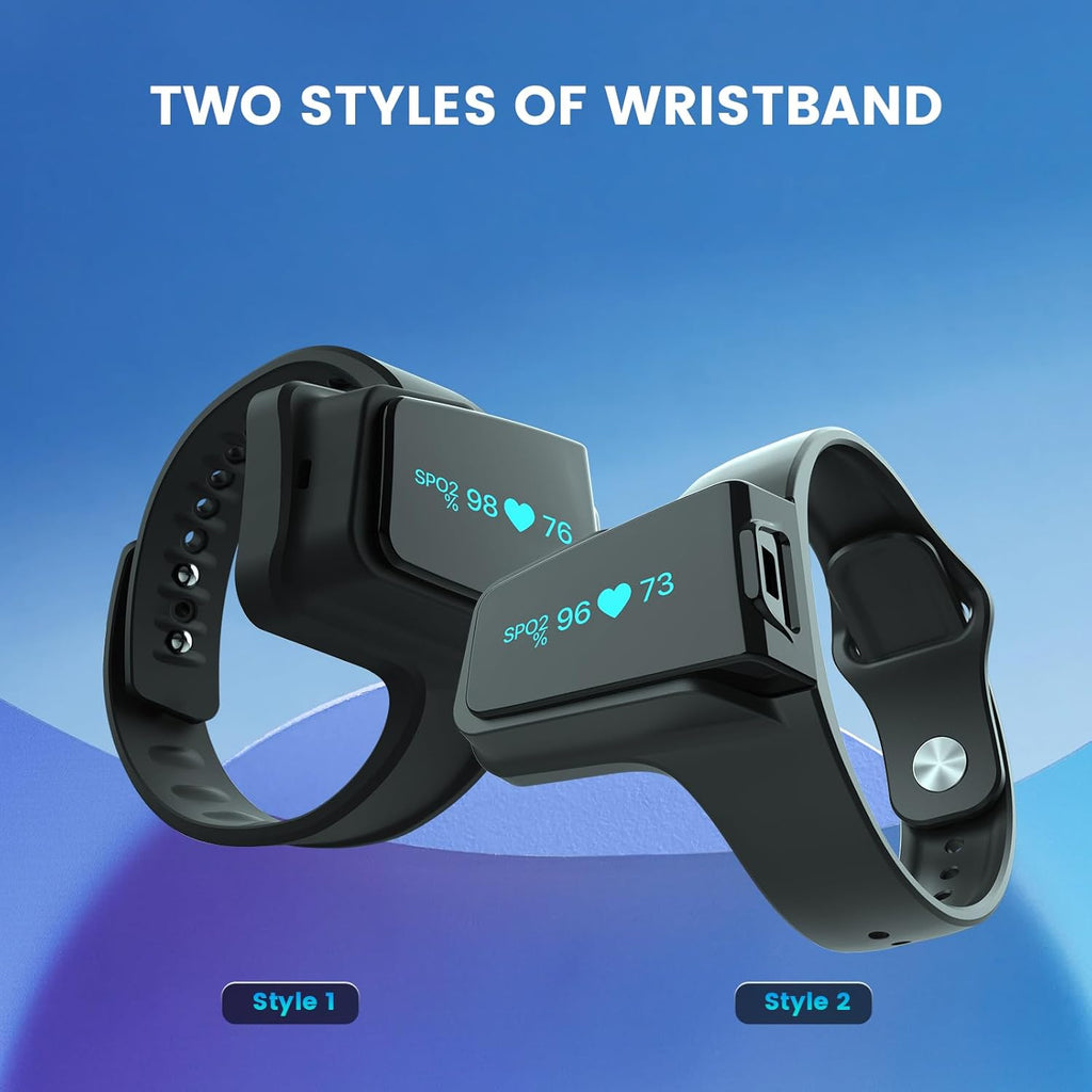 Wellue Wrist Pulse Oximeter with Bluetooth, Rechargeable SPO2 Monitor, Audio Alerts

