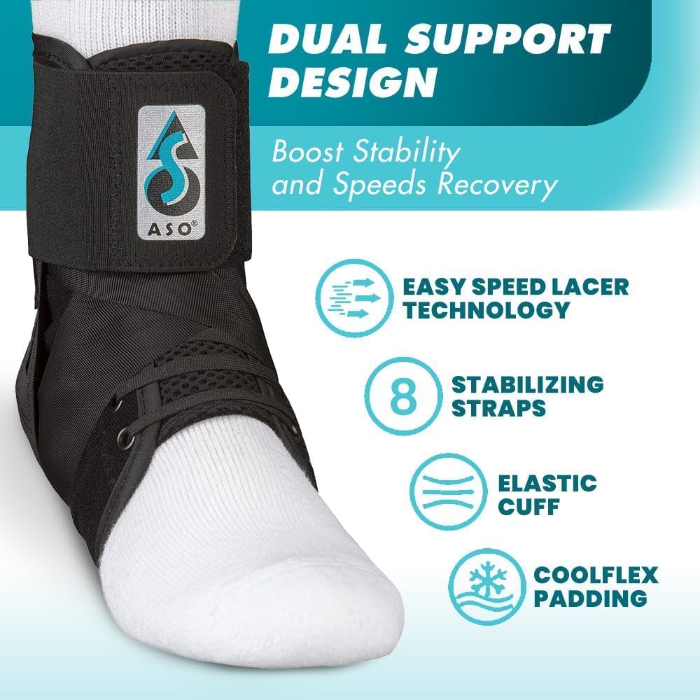 Med Spec ASO Speed Lacer Ankle Brace for Sprains, Peroneal Tendonitis Support

