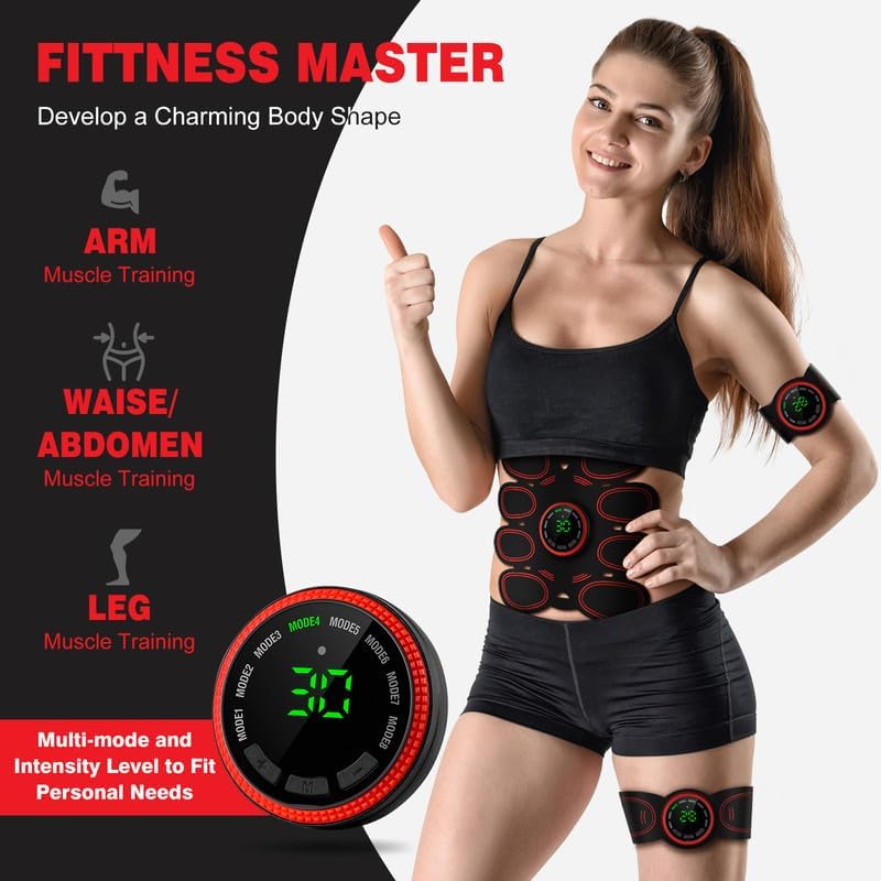 Drezela EMS Abs Stimulator Belt Electronic Muscle Stimulator USB Rechargeable

