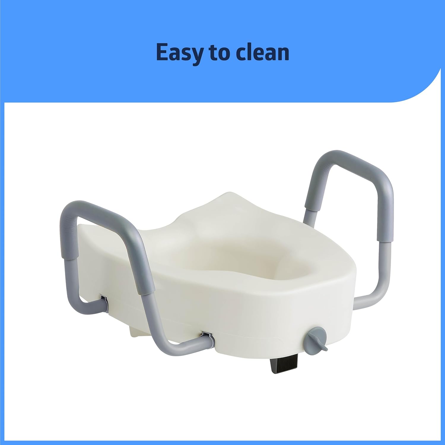 Medline 5-Inch Raised Locking Toilet Seat Riser with Removable Padded Arms

