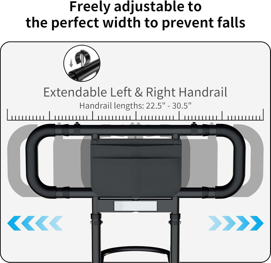 LIUQIBAX Bed Rails for Elderly Adults Safety Grab Bars Motion Sensor Light, 300 lb

